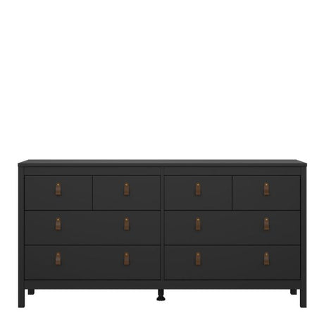 Audrey 160cm Wide 8 Drawer Chest of Drawer-Black - FurniComp
