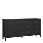 Audrey 160cm Wide 8 Drawer Chest of Drawer-Black - FurniComp