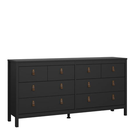 Audrey 160cm Wide 8 Drawer Chest of Drawer-Black - FurniComp
