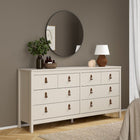 Audrey 160cm Wide 8 Drawer Chest of Drawer-Cashmere - FurniComp
