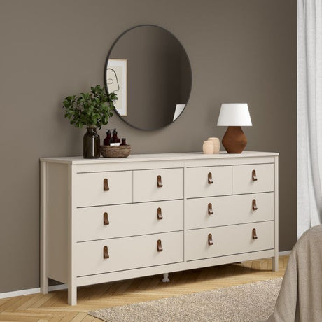 Audrey 160cm Wide 8 Drawer Chest of Drawer-Cashmere - FurniComp