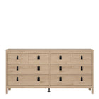 Audrey 160cm Wide 8 Drawer Chest of Drawer-Jackson Hickory Oak - FurniComp