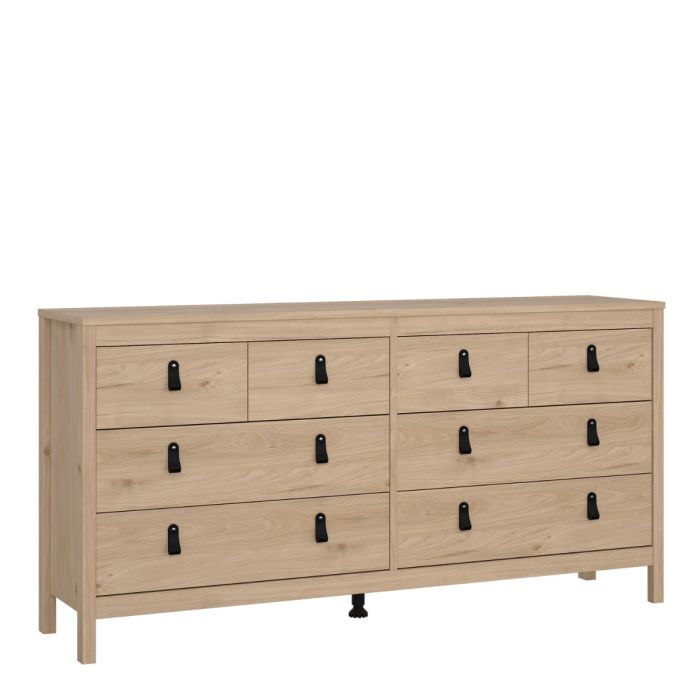 Audrey 160cm Wide 8 Drawer Chest of Drawer-Jackson Hickory Oak - FurniComp
