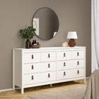 Audrey 160cm Wide 8 Drawer Chest of Drawer-White - FurniComp