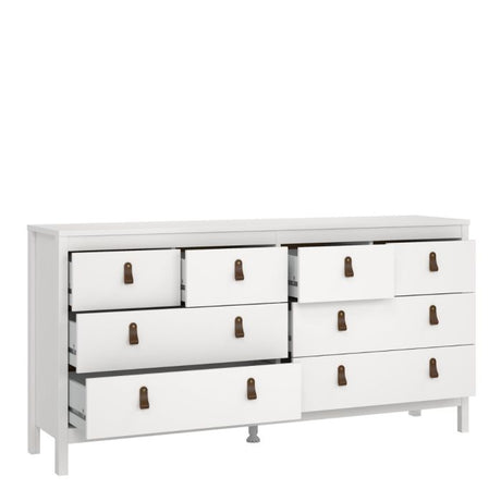Audrey 160cm Wide 8 Drawer Chest of Drawer-White - FurniComp