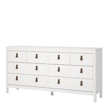 Audrey 160cm Wide 8 Drawer Chest of Drawer-White - FurniComp