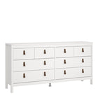 Audrey 160cm Wide 8 Drawer Chest of Drawer-White - FurniComp