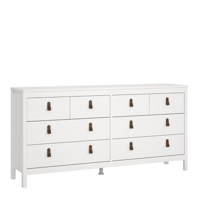 Audrey 160cm Wide 8 Drawer Chest of Drawer-White - FurniComp