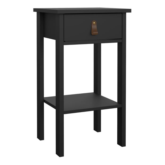 Audrey 1 Drawer Bedside Table-Black - FurniComp