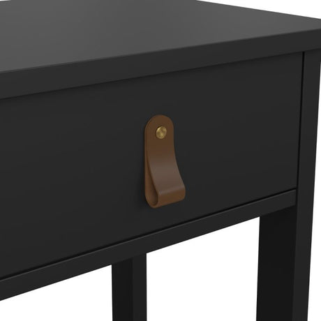 Audrey 1 Drawer Bedside Table-Black - FurniComp