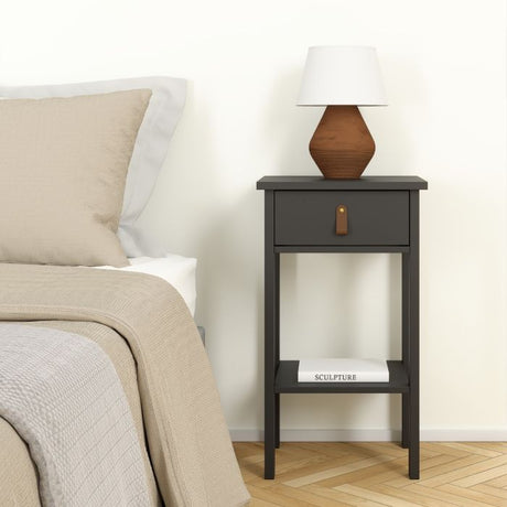 Audrey 1 Drawer Bedside Table-Black - FurniComp