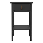 Audrey 1 Drawer Bedside Table-Black - FurniComp