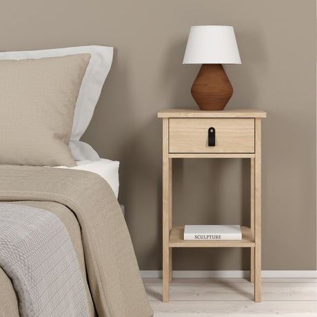 Audrey 1 Drawer Bedside Table-Jackson Hickory Oak - FurniComp