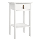 Audrey 1 Drawer Bedside Table-White - FurniComp
