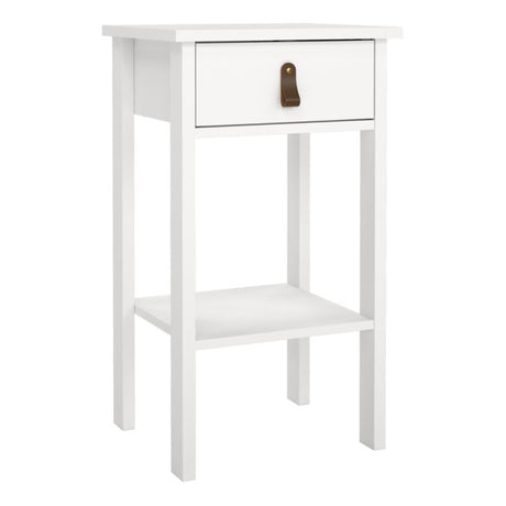 Audrey 1 Drawer Bedside Table-White - FurniComp