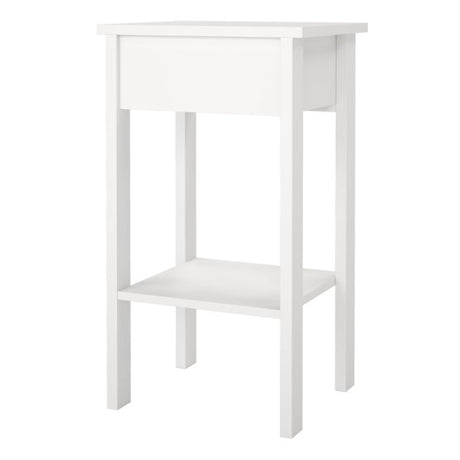 Audrey 1 Drawer Bedside Table-White - FurniComp