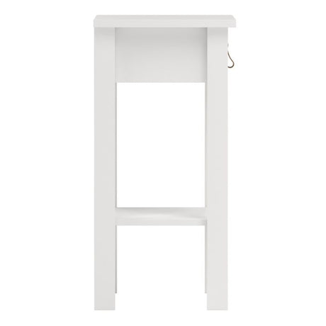Audrey 1 Drawer Bedside Table-White - FurniComp