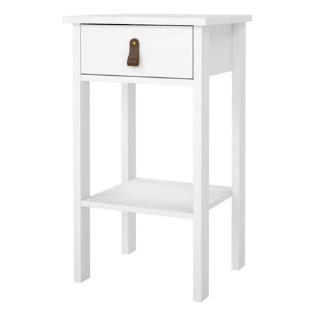 Audrey 1 Drawer Bedside Table-White - FurniComp