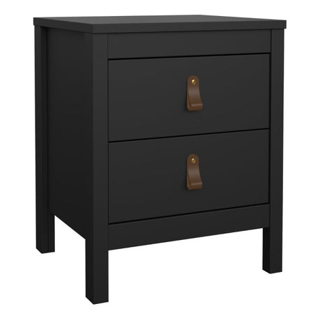 Audrey 2 Drawer Bedside Table-Black - FurniComp