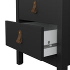 Audrey 2 Drawer Bedside Table-Black - FurniComp