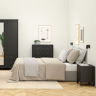 Audrey 2 Drawer Bedside Table-Black - FurniComp