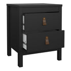 Audrey 2 Drawer Bedside Table-Black - FurniComp