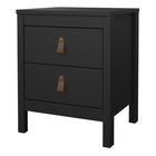 Audrey 2 Drawer Bedside Table-Black - FurniComp
