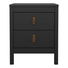 Audrey 2 Drawer Bedside Table-Black - FurniComp