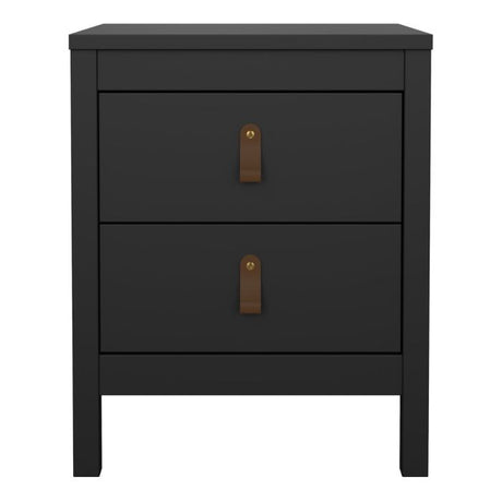 Audrey 2 Drawer Bedside Table-Black - FurniComp