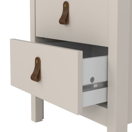 Audrey 2 Drawer Bedside Table-Cashmere - FurniComp