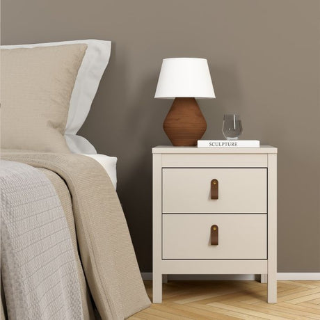 Audrey 2 Drawer Bedside Table-Cashmere - FurniComp