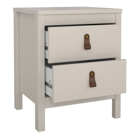 Audrey 2 Drawer Bedside Table-Cashmere - FurniComp