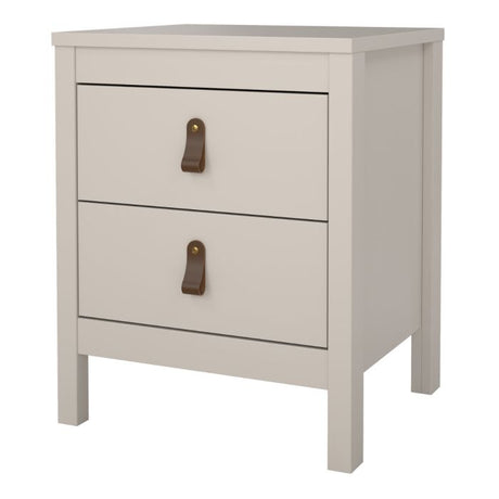Audrey 2 Drawer Bedside Table-Cashmere - FurniComp