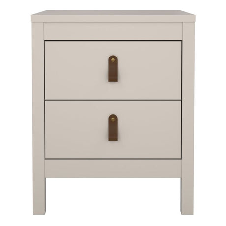 Audrey 2 Drawer Bedside Table-Cashmere - FurniComp