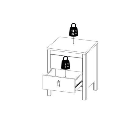 Audrey 2 Drawer Bedside Table-Jackson Hickory Oak - FurniComp