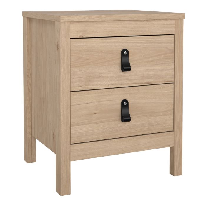 Audrey 2 Drawer Bedside Table-Jackson Hickory Oak - FurniComp