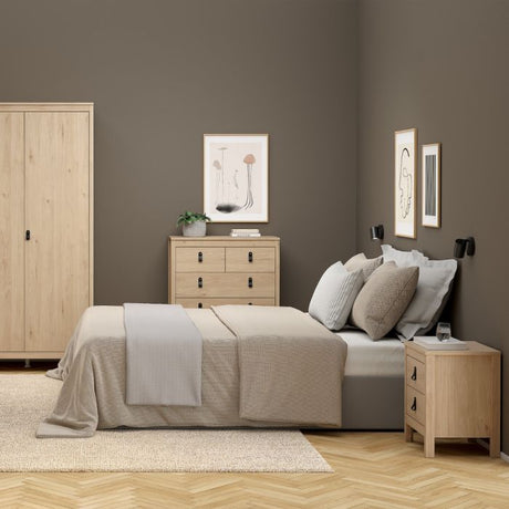 Audrey 2 Drawer Bedside Table-Jackson Hickory Oak - FurniComp