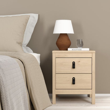 Audrey 2 Drawer Bedside Table-Jackson Hickory Oak - FurniComp