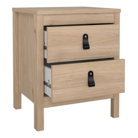Audrey 2 Drawer Bedside Table-Jackson Hickory Oak - FurniComp