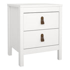 Audrey 2 Drawer Bedside Table-White - FurniComp