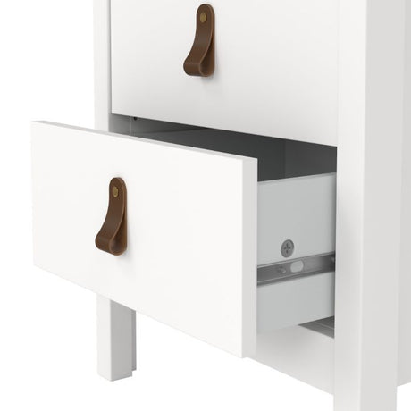 Audrey 2 Drawer Bedside Table-White - FurniComp