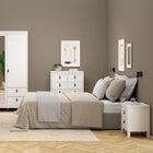 Audrey 2 Drawer Bedside Table-White - FurniComp