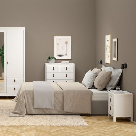 Audrey 2 Drawer Bedside Table-White - FurniComp