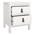 Audrey 2 Drawer Bedside Table-White - FurniComp