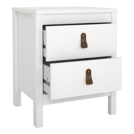 Audrey 2 Drawer Bedside Table-White - FurniComp