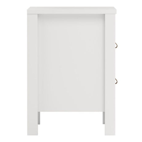 Audrey 2 Drawer Bedside Table-White - FurniComp