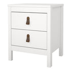 Audrey 2 Drawer Bedside Table-White - FurniComp