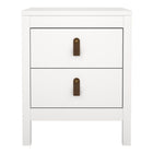 Audrey 2 Drawer Bedside Table-White - FurniComp