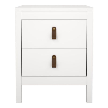 Audrey 2 Drawer Bedside Table-White - FurniComp