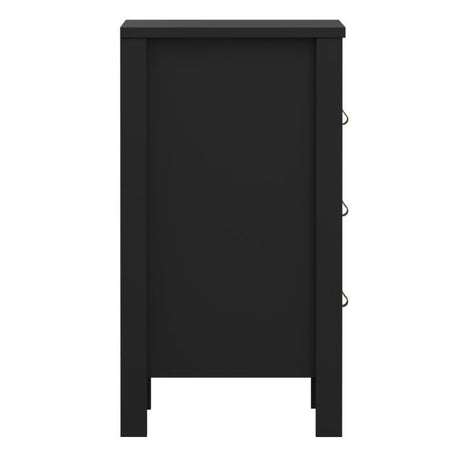 Audrey 3 Drawer Bedside Table-Black - FurniComp